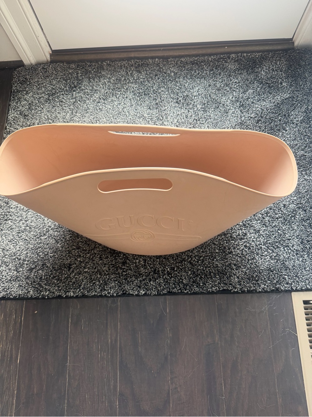 Gucci Blush Rubber Tote with Embossed Logo